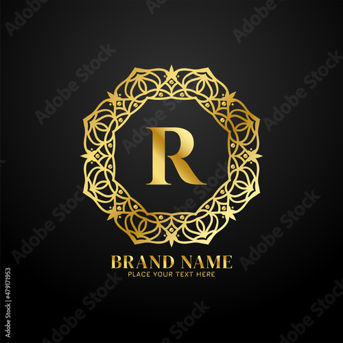 Letter R luxury brand logo concept design