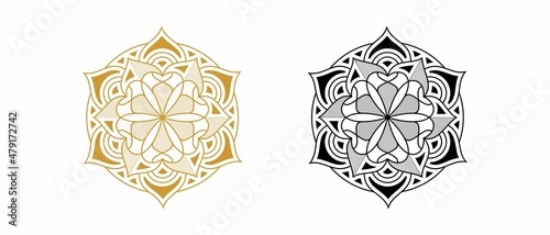 decoration motif flower logo design illustration photo