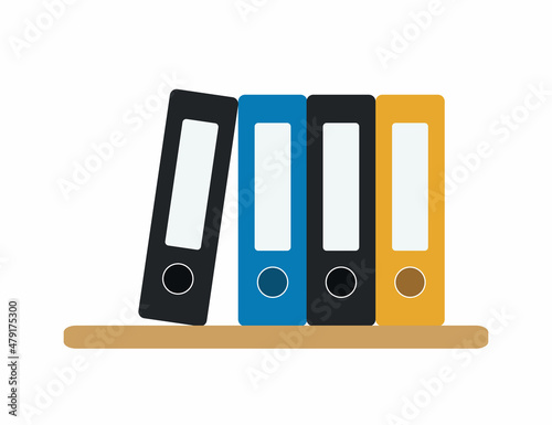 Office folders isolated on white background