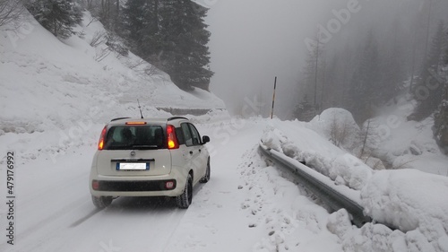 snow covered car FIAT ITALY
