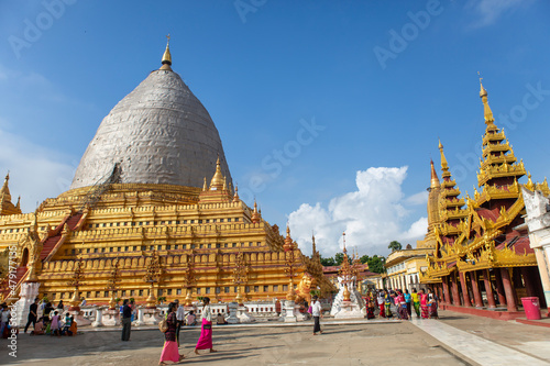 Bagan, Myanmar, November 13, 2016: pagoda places of worship of myanmar people
