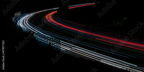 lights of cars with night. long exposure