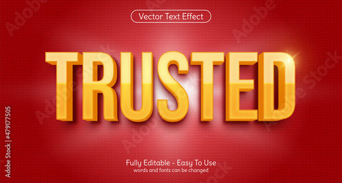 Creative 3d label text Trusted editable style effect template