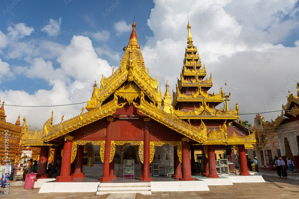 Bagan, Myanmar, November 13, 2016: pagoda places of worship of myanmar people