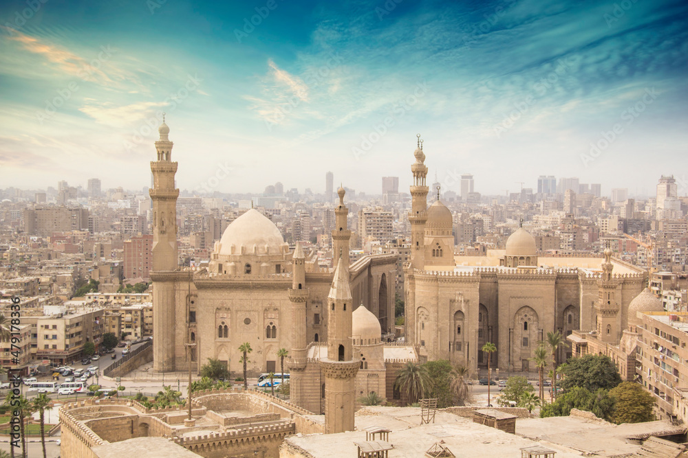 Fototapeta premium Nice view of the Mosque-Madrasa of Sultan Hassan in Cairo, Egypt