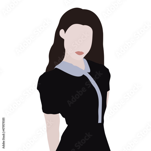 Portrait of a stylish girl; cute and beautiful brunette girl looking at the camera; shy and modest brunette girl;