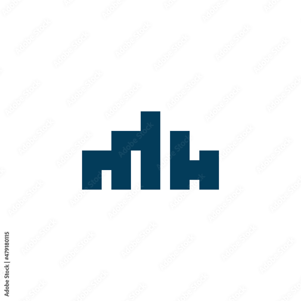 letter MH building logo design concept.