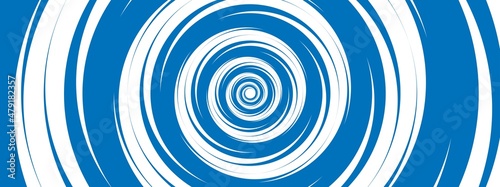 Blue abstract background. Design tunnel. Texture of circles twisted in a spiral, hypnosis. Design of a banner, a poster for a website, a frame for social networks. Vector
