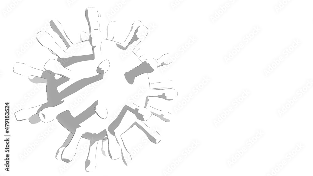 Obraz premium Deadly virus 3D rendering. Coronavirus isolation