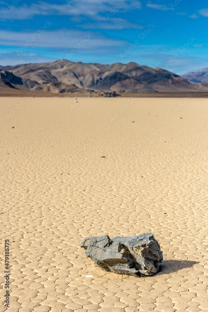 Single Sailing Stone Rests On The Southern End of The Racetrack Playa Single Sailing Stone Rests On The Southern End of The Racetrack Playa