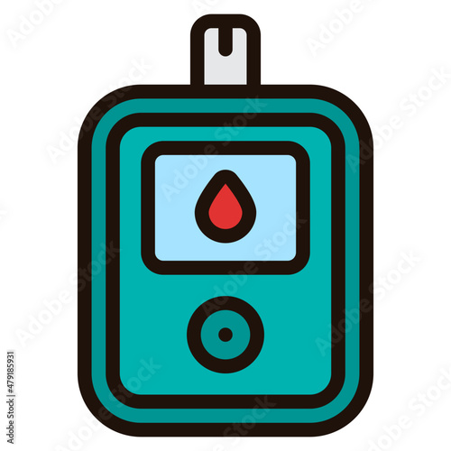 glucose meter filled outline icon