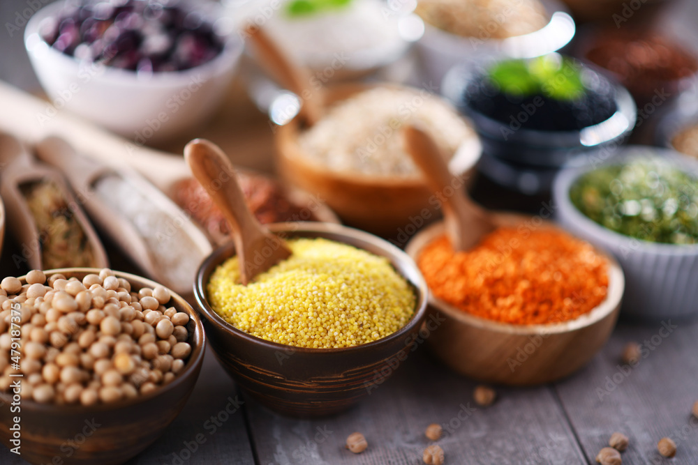 Composition with different kinds of dry food products Composition with different kinds of dry food products
