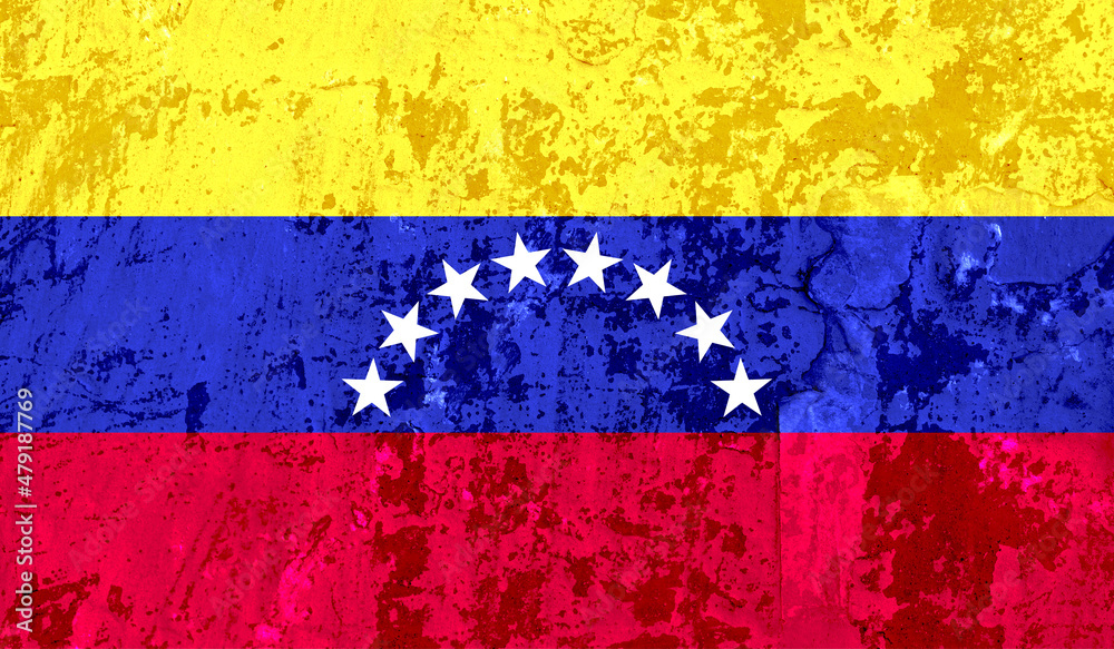 Venezuela flag on old paint on wall. 3D image Venezuela flag on old paint on wall. 3D image