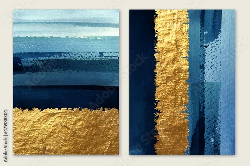 Bild auf Leinwand Abstract gold wall art diptych
