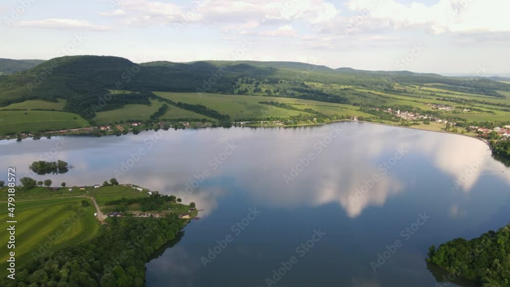Aerial view of Teply vrch reservoir in Slovakia