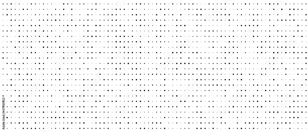 Halftone abstract background. Monochrome point texture. A linear pattern of small dots. Design of a banner, a poster for a website, a frame for social networks. Vector illustration. - obrazy, fototapety, plakaty 