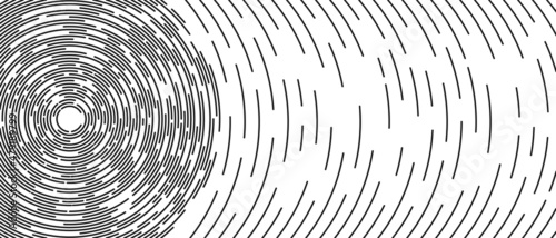 Abstract background. Maze design. The texture of circles with spaces, interrupted lines. A fingerprint. Banner for technology, medicine, social networks, landing pages of websites. Vector illustratio