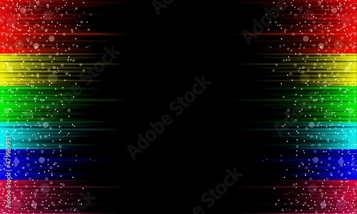  Abstract rainbow frame background. Design of pointed lines fading smoothly, the texture of circles of different sizes. Small and large dots. Vector illustration.