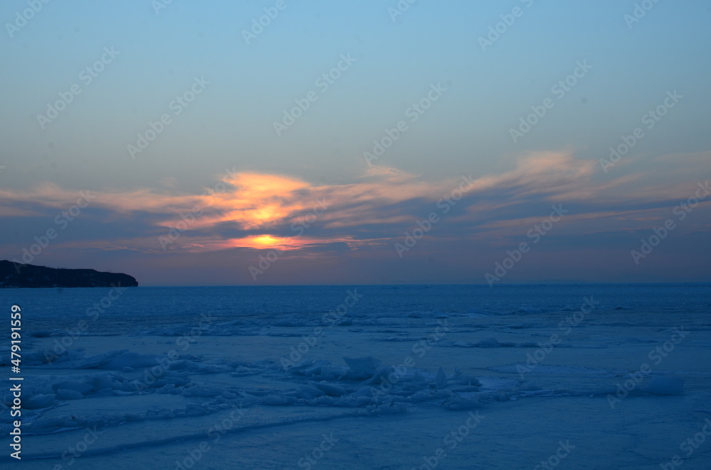 sunset over the sea