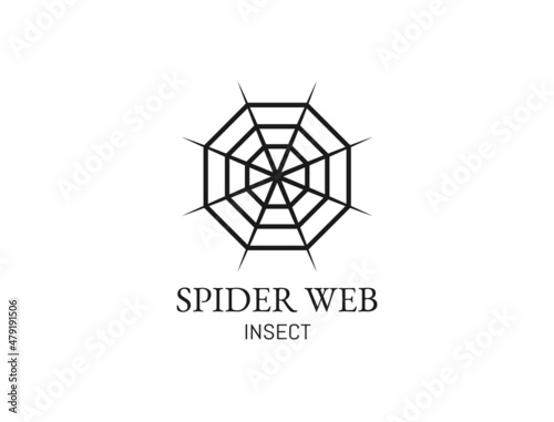 spider web in octagonal shape for spider logo
