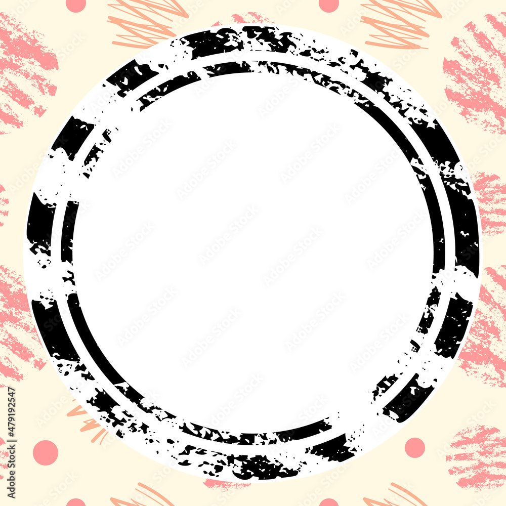 Abstract vector background with shapes in scribble or doodle style in pastel trendy colors and with white and black circle as a template for your social media content and banners or flyers Abstract vector background with shapes in scribble or doodle style in pastel trendy colors and with white and black circle as a template for your social media content and banners or flyers