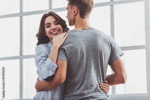 Beautiful couple at home