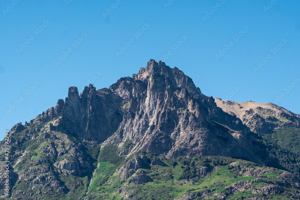 Landscape lake mountains cliff peak	
