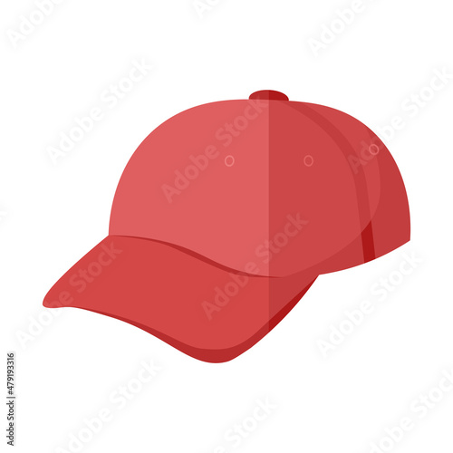Vector Flat Design Red Snapback . Vector illustration