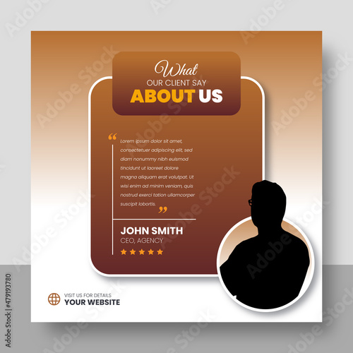 Customer feedback testimonial social media post web banner template