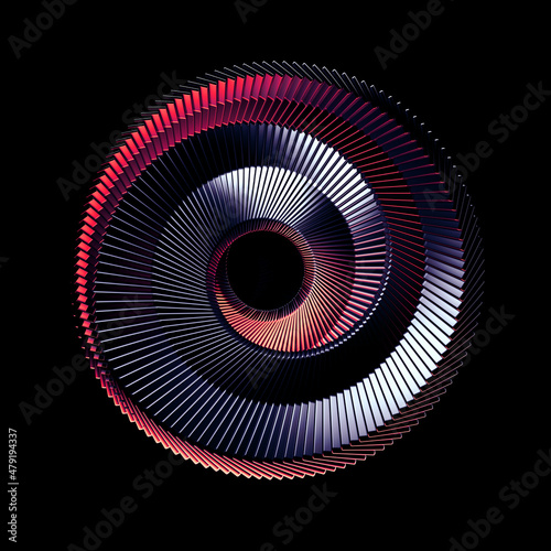 Abstract spherical metal 3d composition