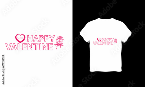 Happy Vallentine Day Concept T-Shirt Vector Design photo