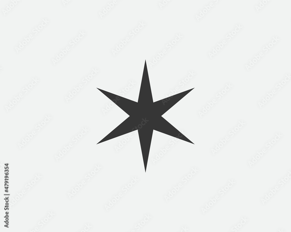 Star icon, vector shape. Abstract design spark sign. Black and white silhouette Star icon, vector shape. Abstract design spark sign. Black and white silhouette