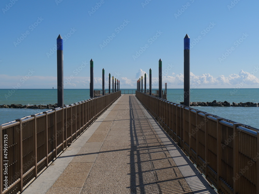 panorama from the pier of Francavilla on the sea and on the sandy beach