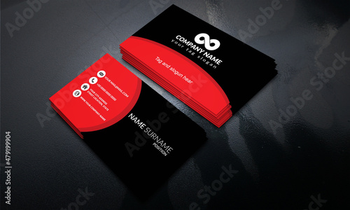 red and black modern smart business card design