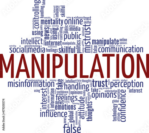 Manipulation concept vector illustration word cloud isolated on white background.