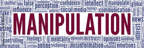 Manipulation concept vector illustration word cloud isolated on white background.