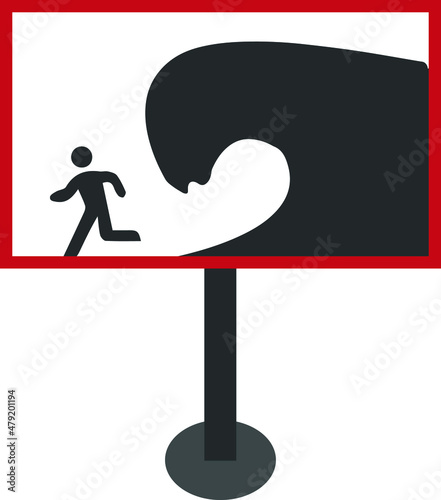 Tsunami icon vector. Tsunami symbol,Ocean wave icon