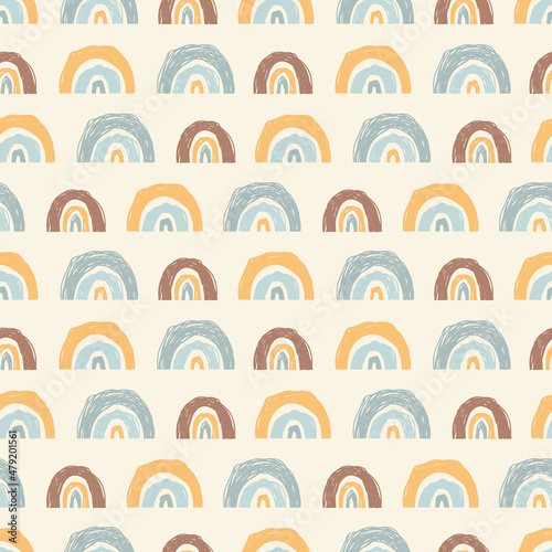 Abstract Scandinavian rainbow shapes pattern