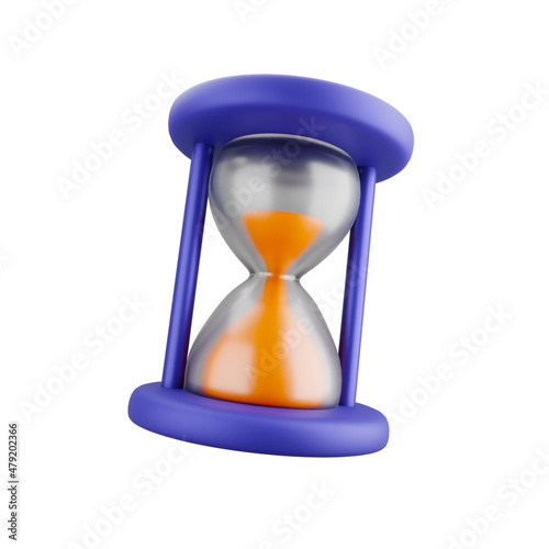 3d render hourglass isolated on white background.minimal design-sand