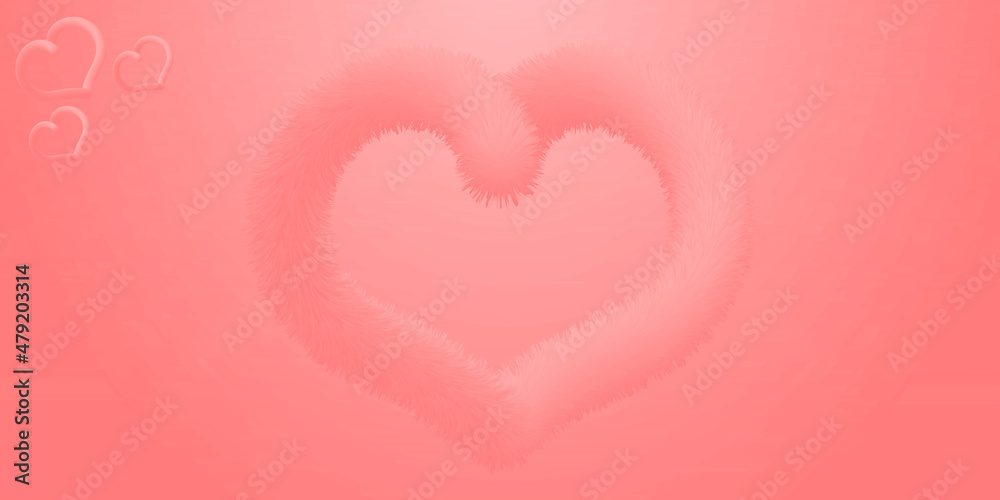 Love heart background. Valentine background. Romantic wedding background, valentines day concept. very smooth rose fractal heart. 3d vector illustration.