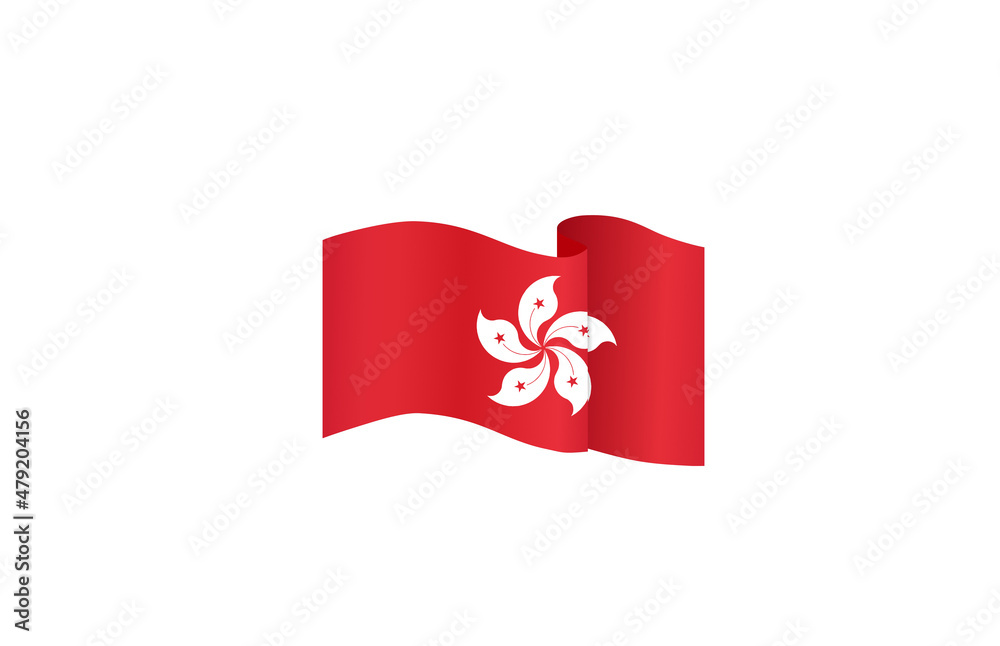 Waving Hong Kong  flag isolated  on png or transparent background,Symbol of Hong Kong,template for banner,card,advertising ,promote,and business matching country poster, vector illustration
