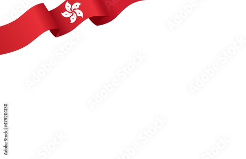 Corner waving Hong Kong  flag  isolated  on png or transparent background,Symbol of Hong Kong,template for banner,card,advertising ,promote,and business matching country poster, vector illustration