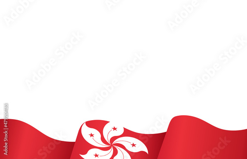 Down waving Hong Kong  flag  isolated  on png or transparent background,Symbol of Hong Kong,template for banner,card,advertising ,promote,and business matching country poster, vector illustration