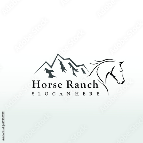 horse logo design, mountain ranch logo design ideas