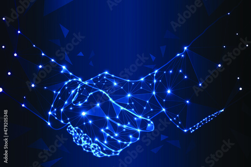 Handshake Abstract image Handshake in the form of a starry sky and consists of points