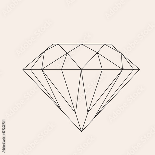 Diamond decoration logo. Minimalistic illustration of a jewelry store