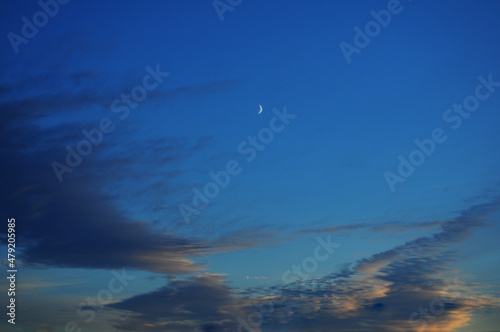 clouds and moon