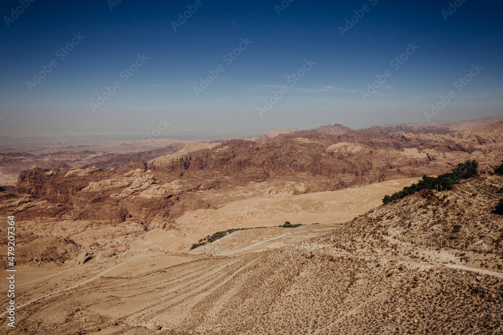 The mountains. Mountain landscape of Jordan from above. Jordan, Middle East