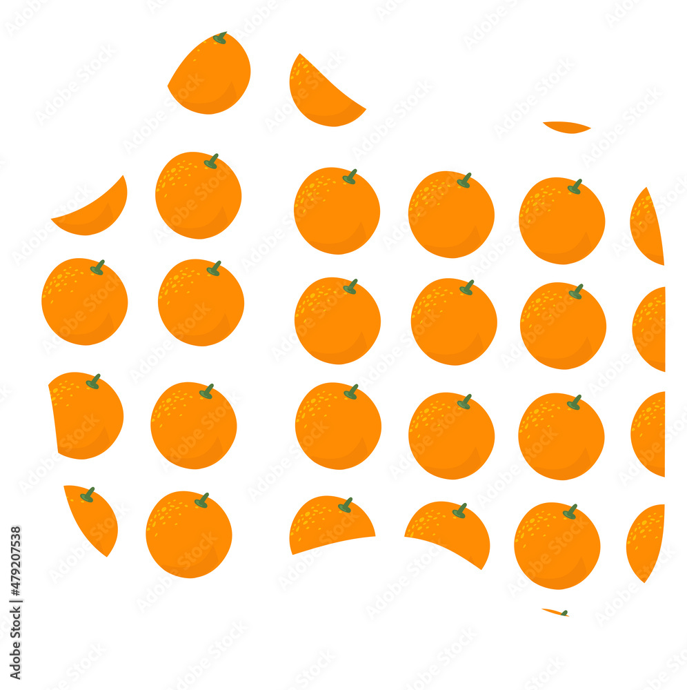 set of orange fruit icons, orange pattern, fruits, food