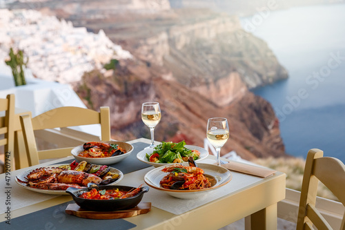 Dinner for two in a restaurant overlooking the sea